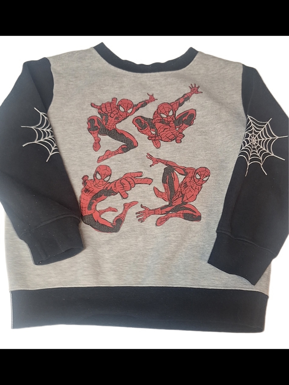 Vintage Boys Marvel Spider-Man Gray & Black Sweatshirt